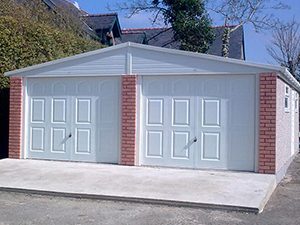 A White Double Apex garage - garages-direct